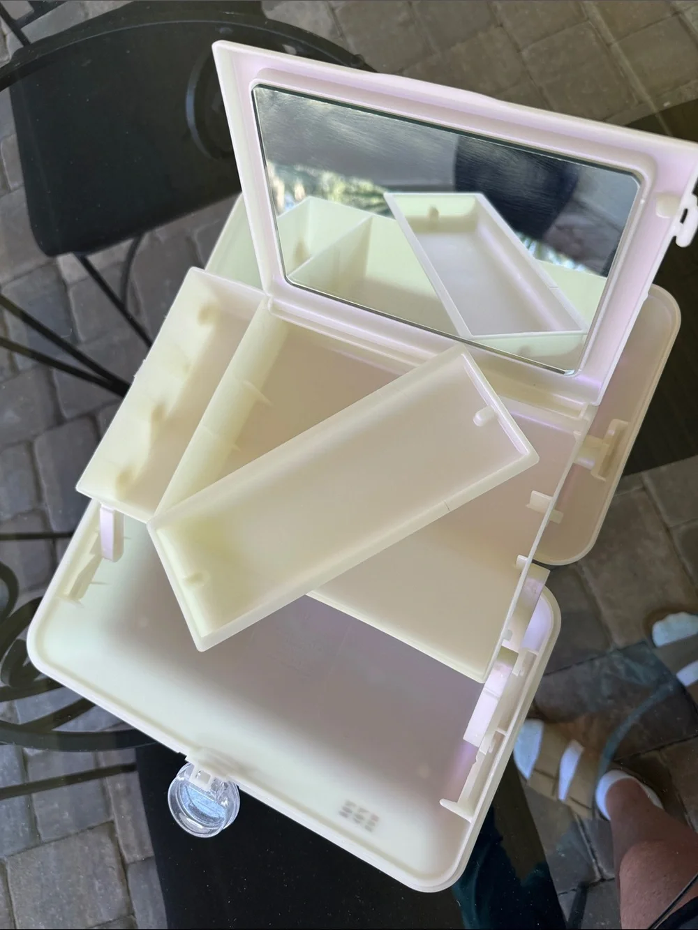 Caboodles Cream Cosmetic Case with Handle